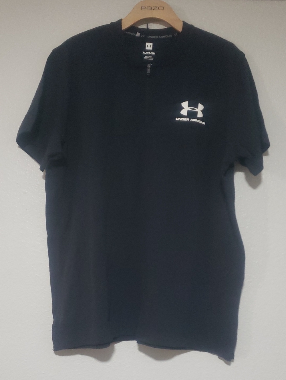 Under Armour Black Short Sleeve Performance Tee with White Logo